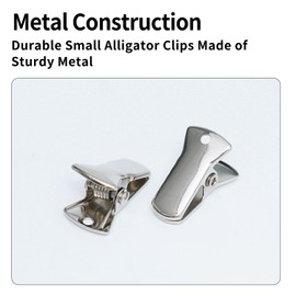 YKEBVPW 10 PCS Mini Alligator Clips Small Metal Tiny for Crafts DIY Sewing Badge Holders Aligator Clamps Non-Slip Flat Mouth Clip ID Lanyard Sweater Clothing Glasses Accessories 20x6mm