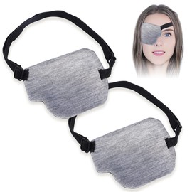 Rimikuru One Eye Patch 2-Piece Set, 3D Eye Patch, Eye Mask, Eye Care, Black, 3D, Light Blocking, Eye Patch (Gray, Left Eye, Set of 2)
