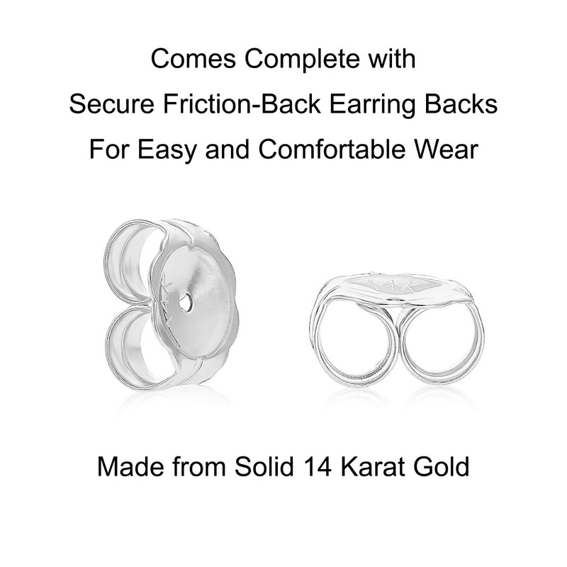 Solid White Gold 14K Silhouette Butterfly Stud Earrings (White Gold)