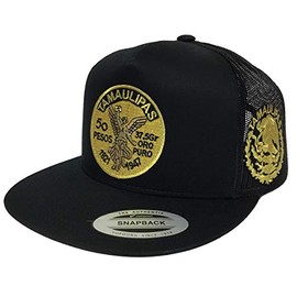 El Centenario de Tamaulipas Logo Federal al lado 2 Logos hat Black mesh