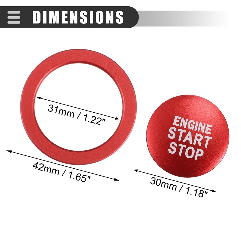 Motoforti Engine Start Stop Button Cover, Start Button Cover, for