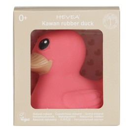 HEVEA Kawan Rubber Duck (Powerful Pink, Mini) Made from Natural Rubber and Plant Based pigments