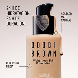 Bobbi Brown Weightless Skin Foundation | Base de maquillaje con acabado natural, hidratación 24 horas y SPF 15