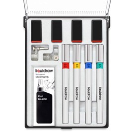 Liquidraw Technical Drawing Pen Set of 4 For Artists, College Set with Pen Station & Ink