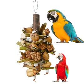 WEILFYONK Parakeet, Toy Bird, Toy Bird Perch, Parrot, Toy Literature Stand, Swoosh Parrot, Wooden Rotating Stand, Birdcage, Chewing Toy, Hanging Type, Bird Toy, Perch, Stress Relief, Educational Toy