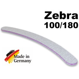 Pack of 5 Professional Zebra File Curved 100/180 - Banana File Nail File Professional File Zebra - Made in Germany