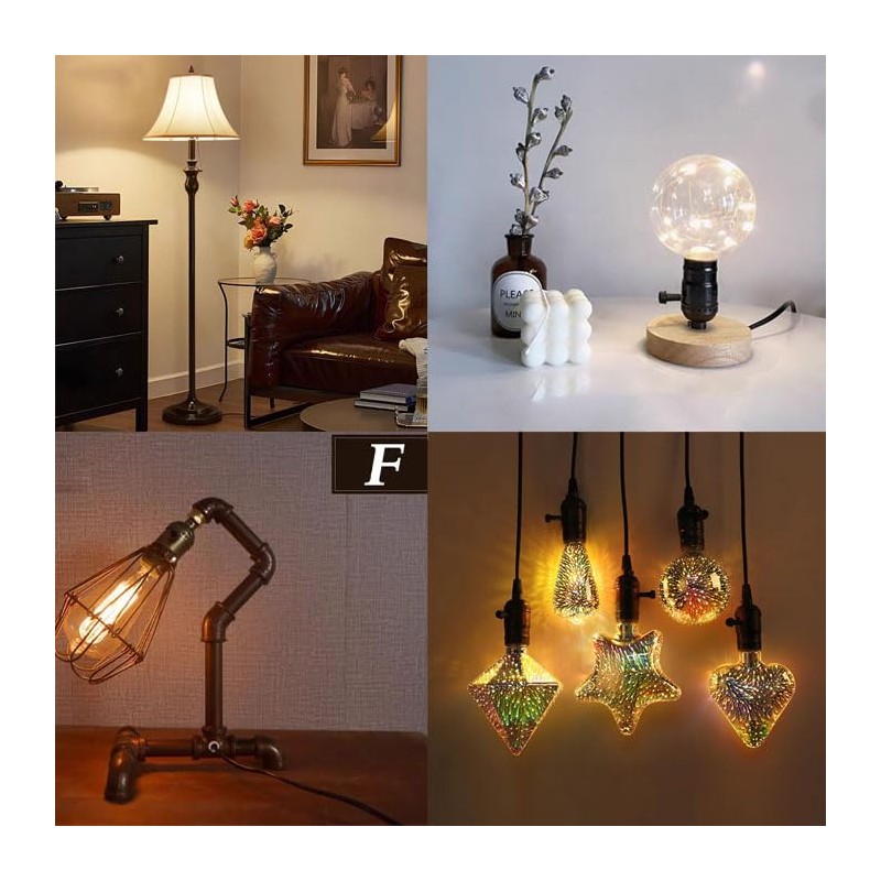 WOYTTSYSM 3-Way Table and Floor Lamp Sockets with Push ON/OFF