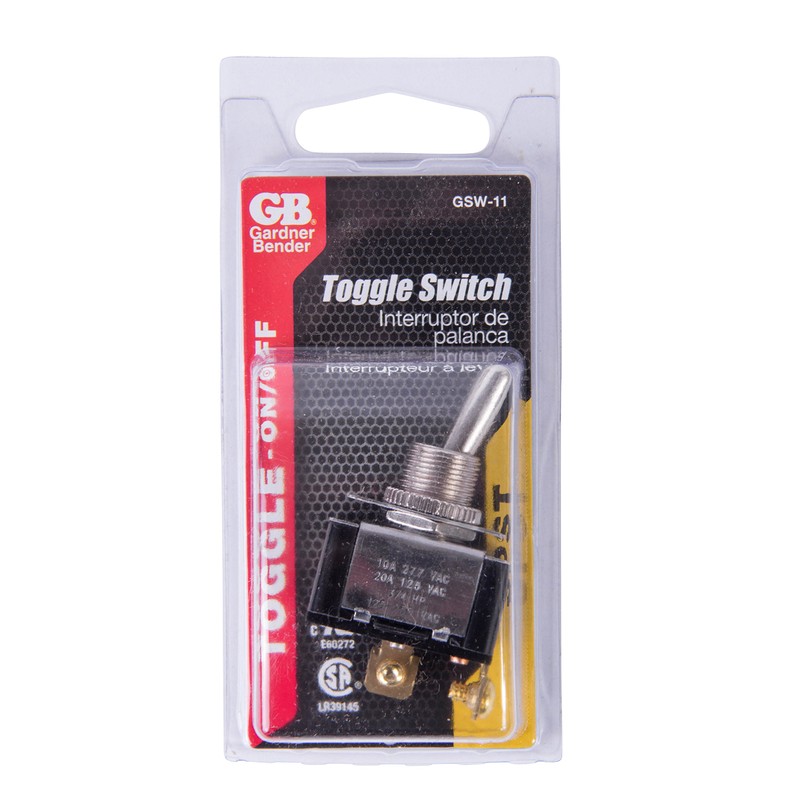 Gardner Bender GSW-11 Heavy-Duty Electrical Toggle Switch, SPST, ON-OFF, ¾