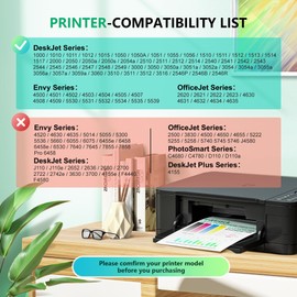 61XL Printer Ink for HP 61 Ink Cartridges Combo Pack Replacement for HP Ink 61 XL Ink Cartridge Black and Color Fit for Envy 4500 5530 Officejet 4630 4635 Deskjet 1000 1010 1512 Inkjet Printer(2 Pack)