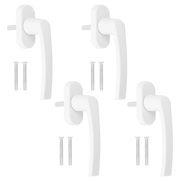 OWLMATE Set of 4 Window Handles, White, Window Lock, Window