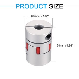 MECCANIXITY Aluminum Shaft Coupling 12mm to 12mm Flexible Spider Coupling L50mm x D35mm Coupler Jaw Spider Shaft Joint Connector for 3D Printers DIY Encoder CNC Router Milling Machine