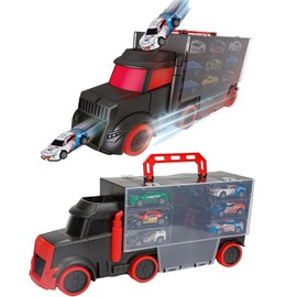 UMKY Car Transporter Truck Toy Set with 6 Cars, Vehicle Carrier Storage for 12 Cars, Gift for Children 3-12 Years