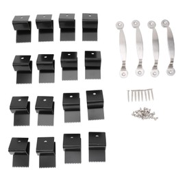 Hurricane Window Panel Clip, 16PCS Fit 1/2 Inch Thick Plywood Stainless Steel Reusable, Window Board Up Clip Shutter Hardware for Window Guard, Install with OSB Boards (Black)