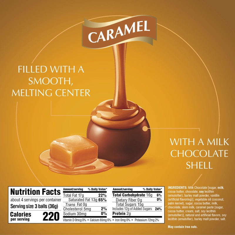 Lindt LINDOR Caramel Milk Chocolate Truffles, Milk Chocolate Candy with