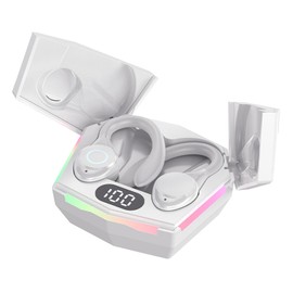 Wireless Earbuds 5.3 Headphones, Waterproof Ear Buds with Earhook Over Ear Earphones with Charging Case, Type C Dual Modes Gaming Earphones for Workout Running