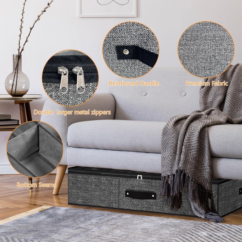 homyfort 32 Pairs Shoe Organizer Under Bed, Underbed Shoe Storage