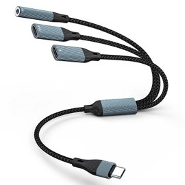 Azddur USB c Splitter with 3.5mm Headphone Adapter (Duab USB C+3.5mm)