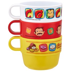 Skater KS31-A Children's Stacking Cups, Set of 3, Curious George, Made in Japan