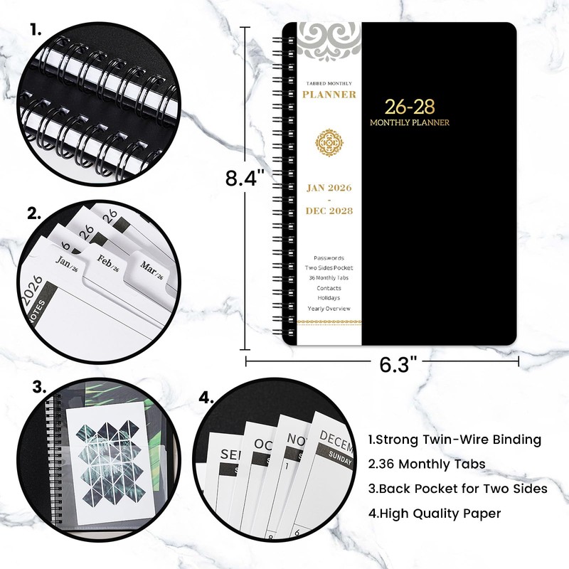 2026-2028 Monthly Planner/Calendar - 3 Year Monthly Planner 2026-2028, Jan.