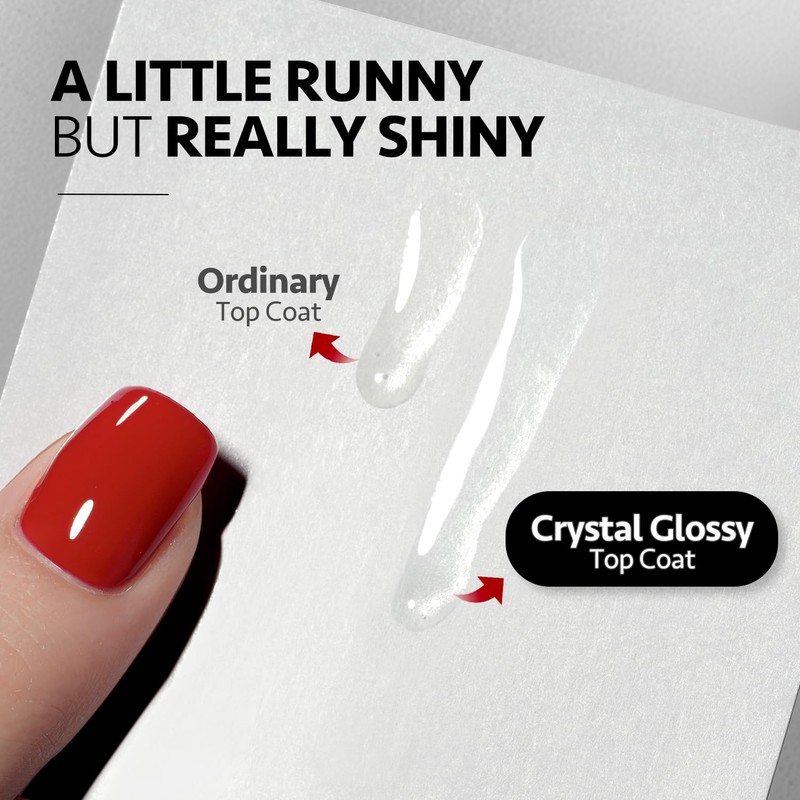 GAOY Crystal Glossy Gel Top and Base Coat Set, 16ml