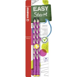 Ergonomic Graphite Pencil - STABILO EASYgraph - Left-Handed - Pack of 2 - Pink - HB