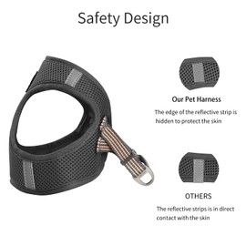 Balaynor Cat Harness and Leash for Walking Escape Proof, Adjustable Soft Grey XS Chest: 11 - 12inch