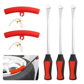 GTLM Tyre Levers Set,Bicycle Puncture Repair Kit Include 3PCS Bike Tyre Levers + 2PCS Rim Protectors for Tire Replacement,Tyre Levers for Bicycles Motorcycle Dirt Bike