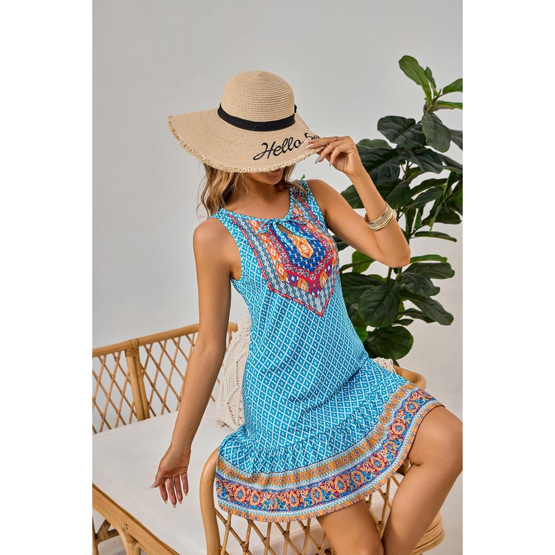 NWFZCCP Casual Summer Dress for Women: Sundress with Pockets, Sleeveless