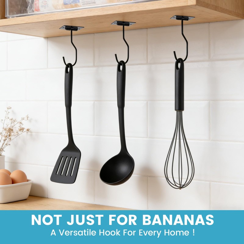 BREANIFULL 3PCS Banana Hanger Hook Metal Banana Holder 16cm Bananas