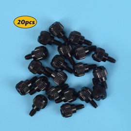20x Computer Case Thumb Screws,6#-32x6 M3.5 PC Case Screws for Desktop Computer Case Cover Hard Drives Power Supply PCI Slots 6-32 Thread Screws Black