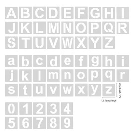 Jagowa 62 Pcs Numbers and Letters Stencils, Reusable Letters Numbers Template for DIY Drawing, Art Craft,4 Inches