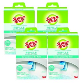 Scotch-Brite - Recambios desechables para inodoro, 10 almohadillas de repuesto (limpieza sin lixiviación con piedra pómez, se adapta al s...