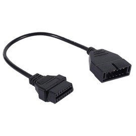 Keenso OBD2 Cable de extensión de diagnóstico 12 Pines a 16 Pines Hembra OBD1 OBDII Adaptador de Conector para vehículos GM/Herramienta de diagnóstico de automóviles