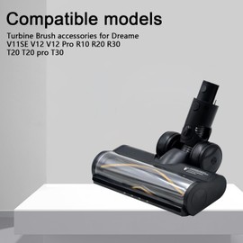 Turbine Brush for Dreame R20 T20 T30 R30 V12 V12 Pro T20 Pro V11SE R10, Electric Brush with LED Headlights, Accessories with Quick Release Brush for Hard Floors and Carpets