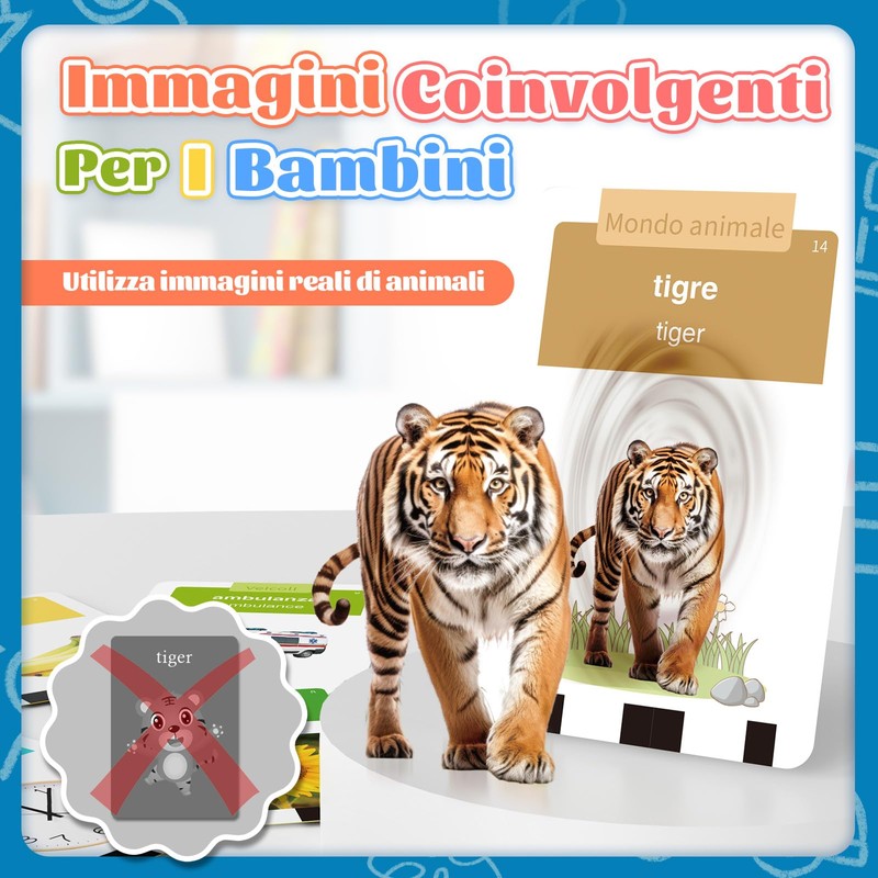 Giochi Bambini 2 Anni, Giochi Montessori, Flashcard in Italiano e