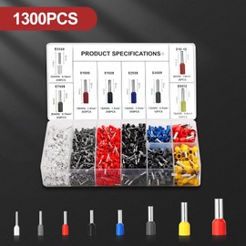 NATNAV Crimping Pliers Wire End Ferrules Set for 0.25-10 mm² with 1300 Pieces Ferrules, Wire End Ferrules Crimping Pliers Set, Crimping Pliers, Crimping Pliers Set