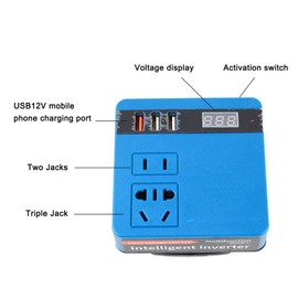 120W Lithium Battery Inverter Multifunction Lithium Tools Battery Inverter 21V to 220VAC Inverter Dual-engine Intelligent Multiple Protections Inverter with Voltage Display Function