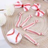 9 Pack Baseball Hair Bow Clip Red and White Stripe