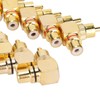 10pcs RCA Right Angle Adapter Male to Female Copper Gold