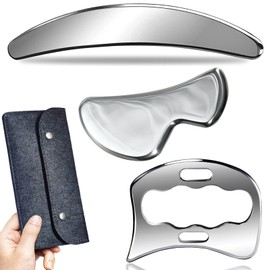 Robulove 3 in 1 Muscle Scraper Stainless Steel Gua Sha Tool, Muscle and Soft Tissue Massage Scraper, Physical Therapy Instrument