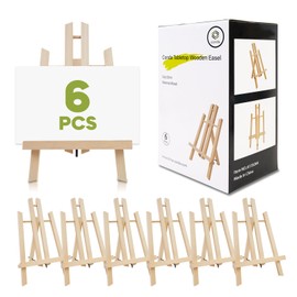 CONDA 6 Pack 11.8" Tabletop Easel, Portable A-Frame Tripod Tabletop Easel Set for Painting Party & Displaying Canvases, Photos, Display Tripod Holder Stand for Students Kids Beginners