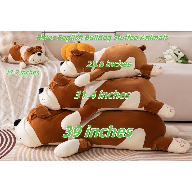Stuffed Animals Dog,Yellow 17.7in Stuffed Bulldog Stuffed Animal Dogs Cute