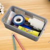 Cadineer 6 Packs Storage Basket with Handles, Plastic Grey Baskets,