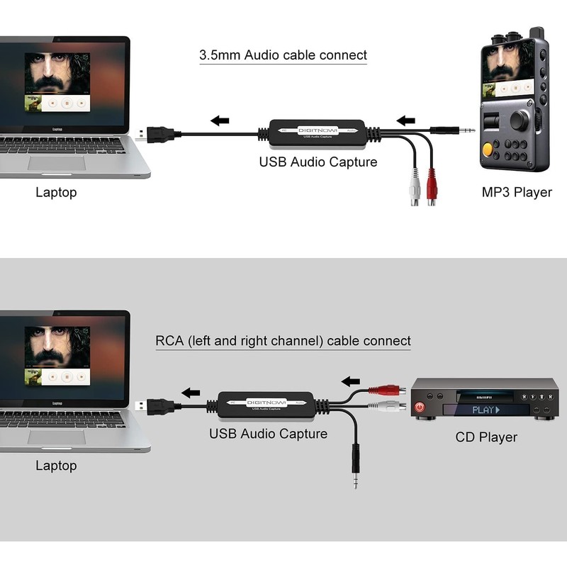 DigitPro USB 2.0 Audio Capture Card for Vinyl Records, Audio