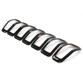 Mactoom Grille Inserts Grill Cover Compatible with Jeep Cherokee 2014-2018 Front Grill Cover Rings Frame Trims Kit 7PCS (Black)
