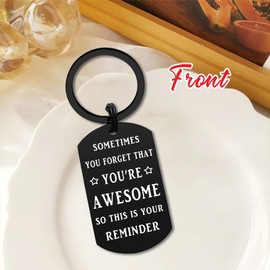 DEGASKEN Inspirational Gifts for Men, Motivational Keychain With Positive Quotes for Him Fathers Day Birthday Anniversary Christmas