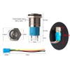 Gebildet 0.63''/16mm Stainless Steel Latching Push Button Switch 12V-24V/5A Power