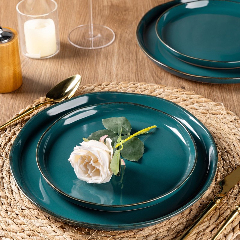 AmorArc Ceramic Dinnerware Sets for 4, 12 Pieces Handpainted Plates