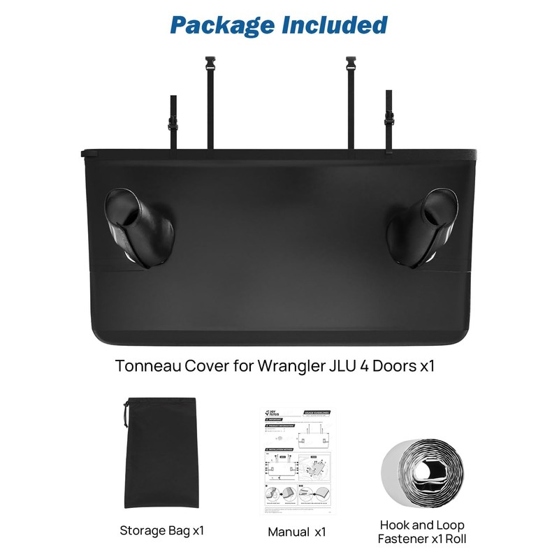 JOYTUTUS Tonneau Cover 4 Door Compatible with Wrangler JLU 2018-2026,