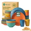Homienly 40-Piece Premium Wheat Straw Dinnerware Sets, Service for 8,